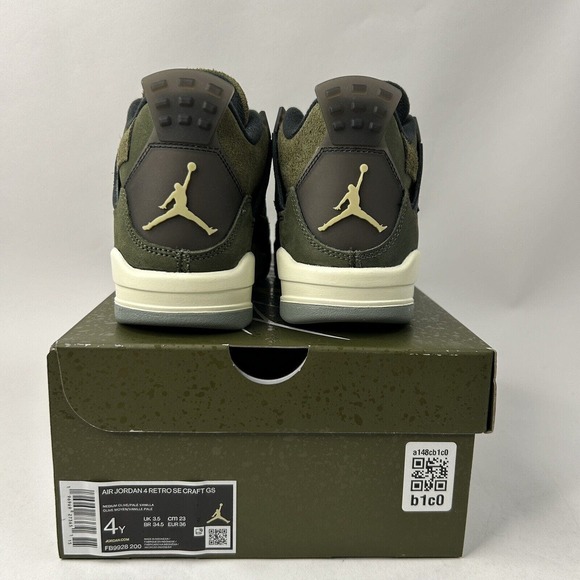 Nike Shoes Air Jordan 4 Retro GS SE Craft “Olive Green” 2024 - Picture 4 of 5